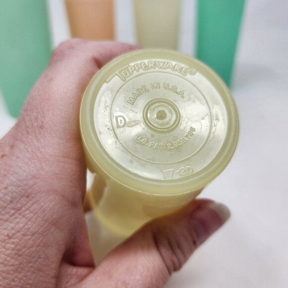 Tupperware Lot 1 #107 Cup 1954 4 #117 Tumblers 9oz Pastel Made in USA - Picture 9 of 10